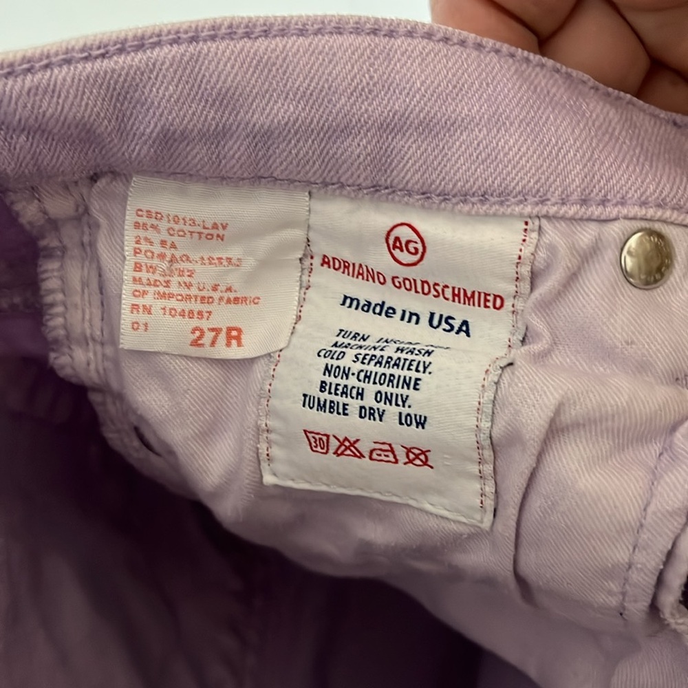 Ag Adriano Goldschmied lavender boot cut size 27 inch waist - Picture 5 of 6